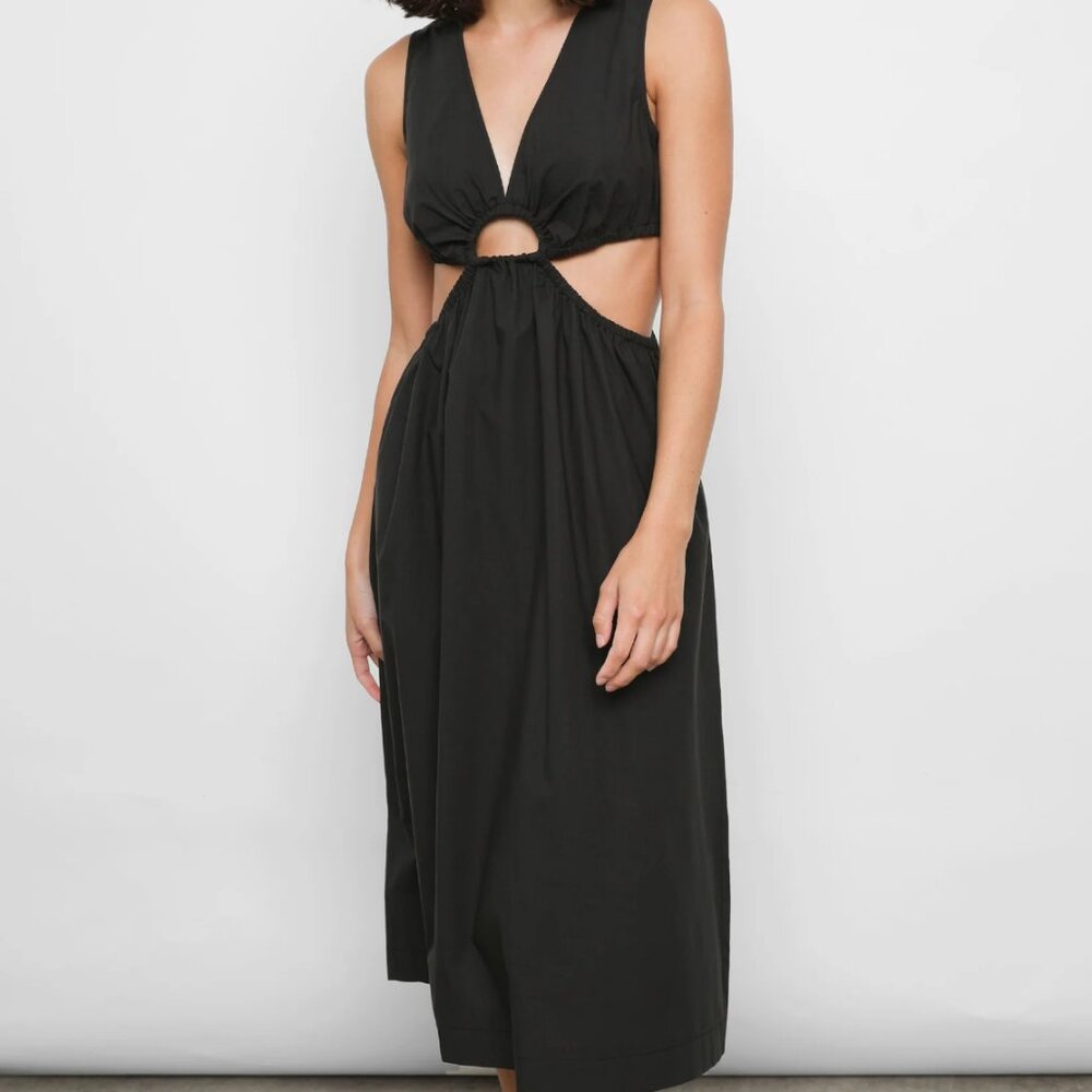 Rails Cutout Organic Cotton Midi Dress, Size Medium